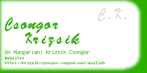 csongor krizsik business card